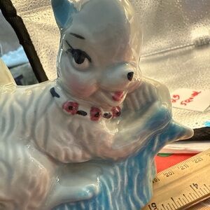 Ceramic OPCO USA Squirrel Ceramic Animal Planter- Blue and White